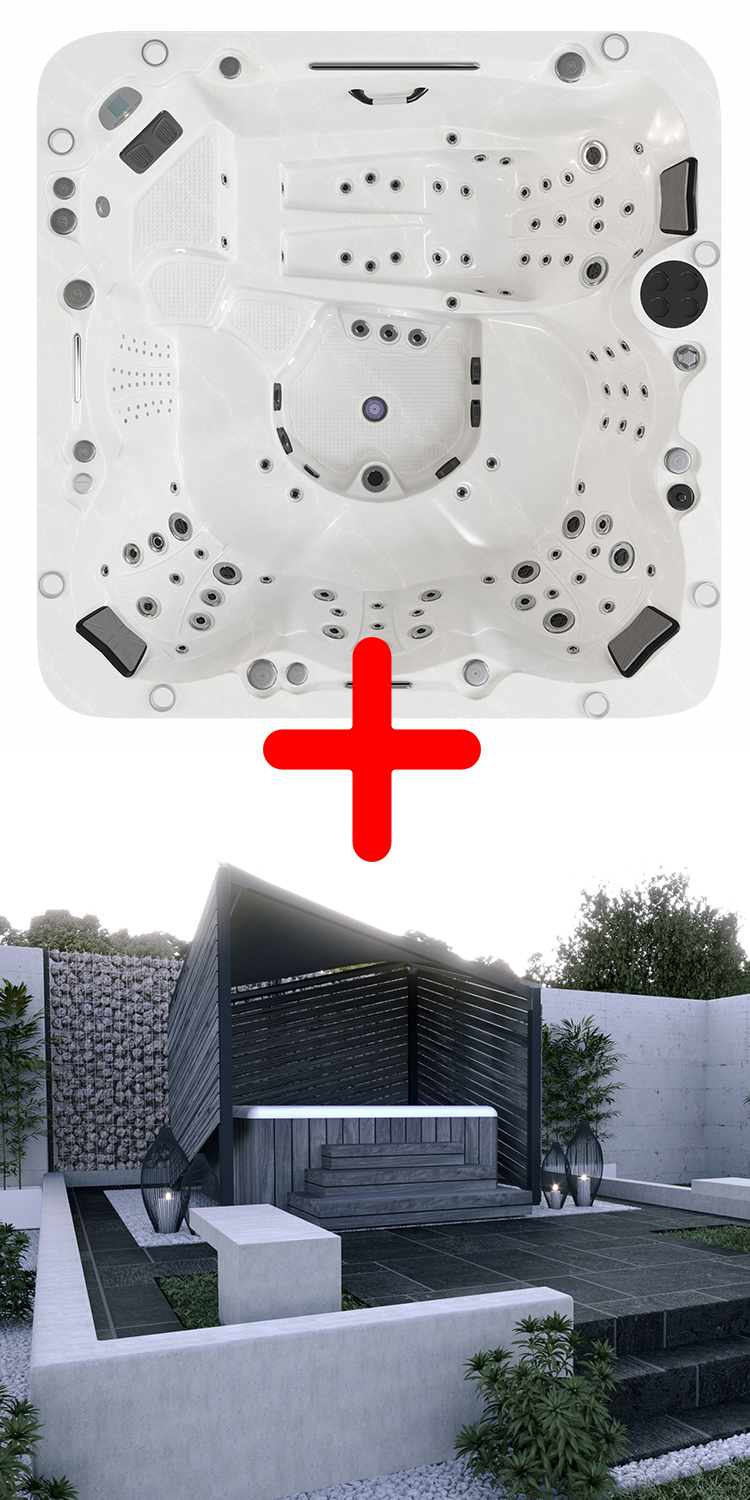 Empire Hot Tub™ & Sail 3m x 3m Gazebo.